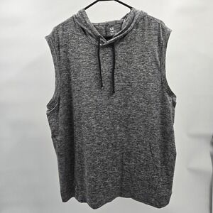 Gap Fit Brushed Tech Jersey Gray Long Sleeveless Size XL Pockets